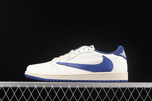 All categories Air Jordan Jordan series basketball shoes Air Jordan 1 Low Travis Scott x Air Jordan 1 Low AJ1 Joe 1 white and blue inverted low-top cultural sneakers DM7866-166